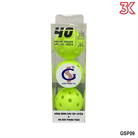 Bóng Pickleball tập luyện thi đấu Geru (hộp 3 quả)