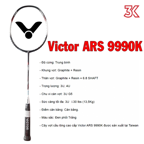 Vợt cầu lông Victor ARS 9990K 1 Khung vợt 1 Túi [Chính hãng][Có bảo hành 2 T]