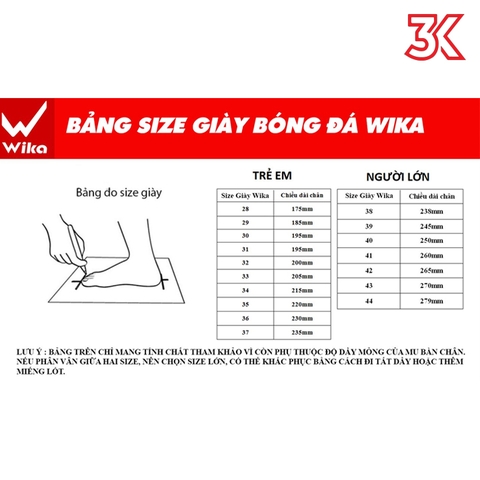 Giày đá bóng Wika NEO Plus Size 39-43