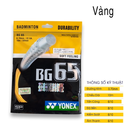 Dây đan vợt cầu lông Yoex BG65 1 bộ