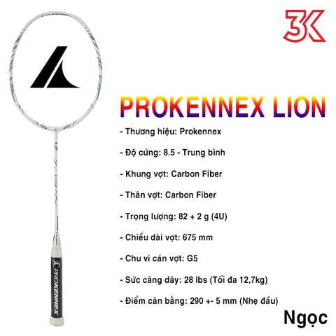 Vợt Cầu Lông Prokennex Lion 1 Khung 1 Túi  [Chính hãng][bảo hành 6T]