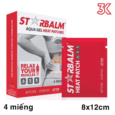 Miếng dán nhiệt Starbalm Aqua Gel Heat Patches Hộp 4 miếng [Siêu Sale] [FreeShip] [Chính hãng]