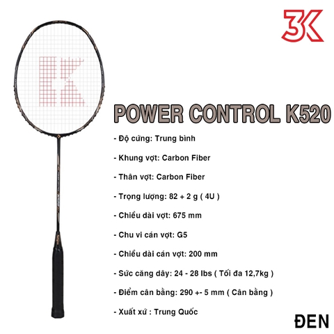 Vợt Cầu Lông Kumpoo Power Control K520 4U 1 khung vợt 1 túi [bảo hành 6T]