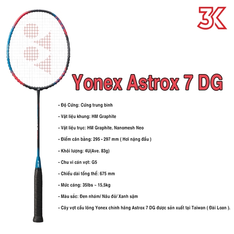 Vợt Cầu Lông Yonex Astrox 7 DG 4U 1 khung vợt 1 túi [Chính hãng][bảo hành 3T]