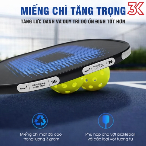 Chì dán vợt Pickleball iWin Keepa PLT10 1 set 8 thanh