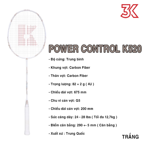 Vợt Cầu Lông Kumpoo Power Control K520 4U 1 khung vợt 1 túi [bảo hành 6T]