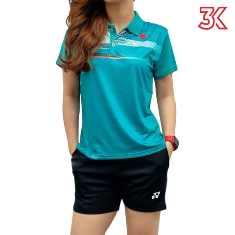 Áo cầu lông VICTEC cổ bẻ  Nam Nữ mẫu AVT18 Xanh ngọc