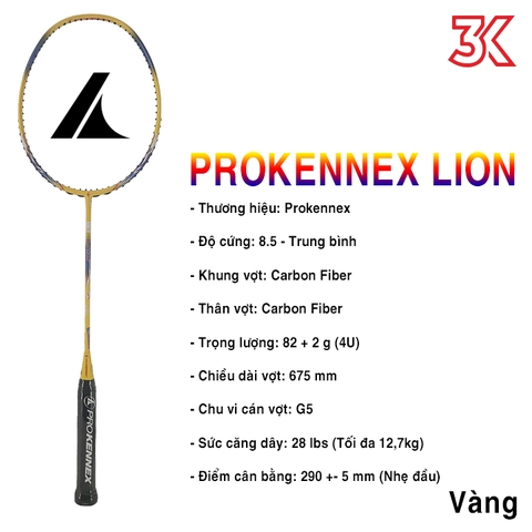 Vợt Cầu Lông Prokennex Lion 1 Khung 1 Túi  [Chính hãng][bảo hành 6T]
