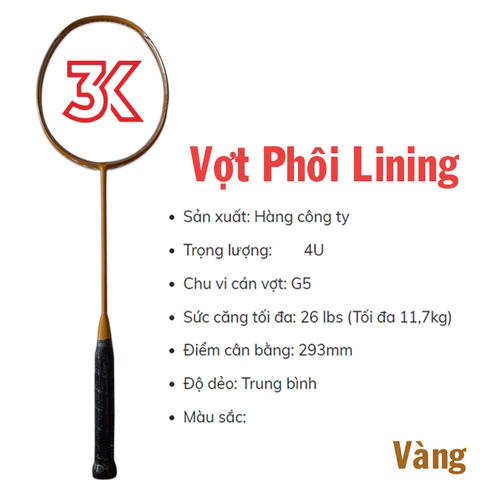 Vợt cầu lông phôi Lining 1 Khung vợt 1 Túi [Chính hãng] [Ảnh thật] [Có bảo hành] [Có sẵn]