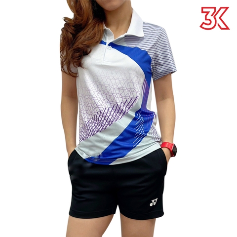 Áo cầu lông Yonex cổ bẻ  Nam Nữ mẫu DH1 Trắng 1 Áo