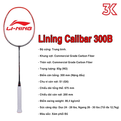 Vợt Cầu Lông Lining Calibar 300B 1 Khung 1 Túi  [Chính hãng][bảo hành 2T]