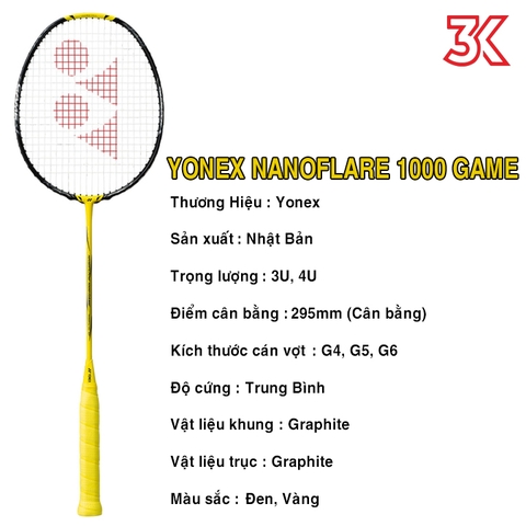 Vợt Cầu Lông Yonex Nanoflare 1000 Game 1 khung vợt 1 túi [Chính hãng][bảo hành 3T]