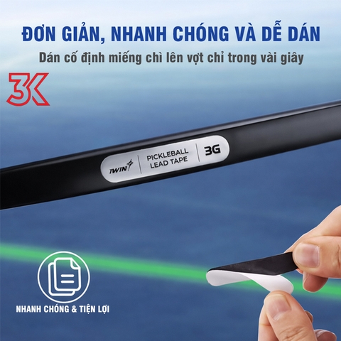 Chì dán vợt Pickleball iWin Keepa PLT10 1 set 8 thanh