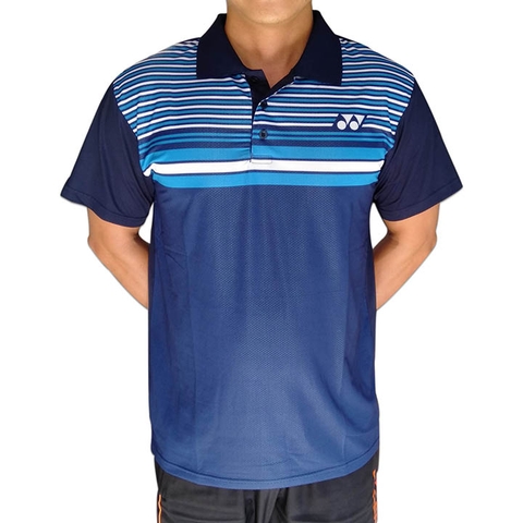 Áo thun cầu lông yonex cổ bẻ 2019 Nam nữ Xanh dương