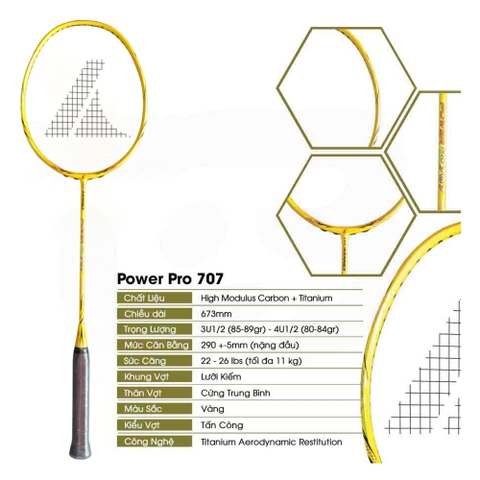 Vợt cầu lông ProKennex POWER PRO 707 1 vợt 1 túi