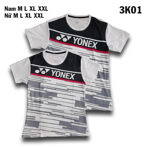 Áo cầu lông Yonex Nam Nữ Trắng 2021 Mẫu 3K01