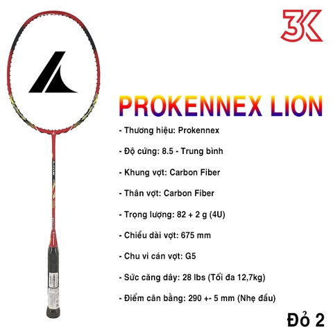Vợt Cầu Lông Prokennex Lion 1 Khung 1 Túi  [Chính hãng][bảo hành 6T]