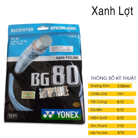 Dây đan vợt cầu lông Yonex BG 80 1 bộ