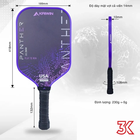Vợt pickleball Kaiwin Panther 1 vợt 2024 [Chính hãng]