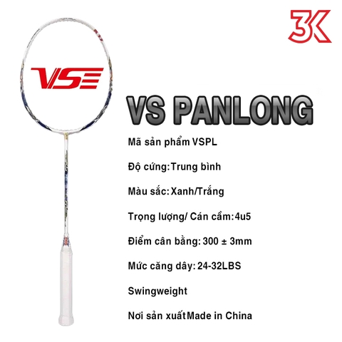 Vợt Cầu Lông VS PANLONG Nội Địa 1 Khung 1 Túi  [Chính hãng][bảo hành 3T]