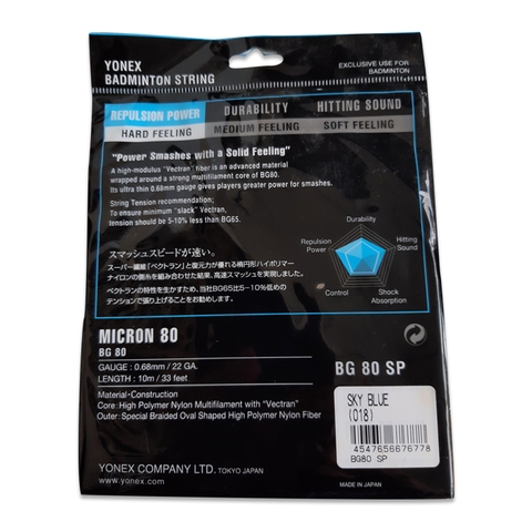 Dây đan vợt cầu lông Yonex BG 80 1 bộ