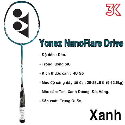 Vợt cầu lông Yonex NanoFlare Drive 1 Khung vợt 1 Túi [Chính hãng] [Ảnh thật] [BH 3 Tháng] [Có sẵn]