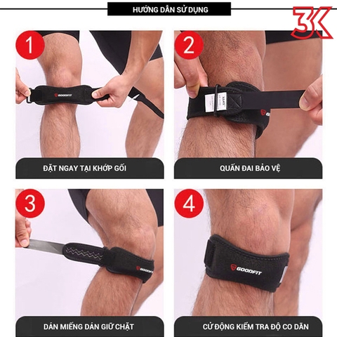 Băng đầu gối, đai bảo vệ khớp gối GoodFit GF516K 1 Chiếc [Chính hãng]