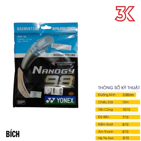 Dây cước căng vợt Yonex Nanogy BG 98 [Tặng mã 50k] [FreeShip] [Chính hãng]