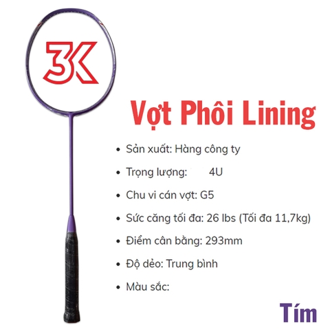 Vợt cầu lông phôi Lining 1 Khung vợt 1 Túi [Chính hãng] [Ảnh thật] [Có bảo hành] [Có sẵn]
