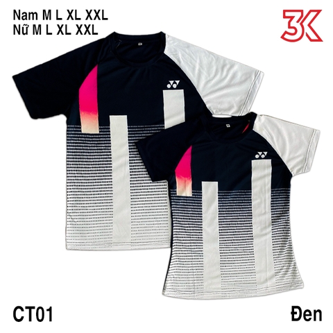 Áo cầu lông Yonex Nam Nữ Mẫu CT01 Đen 1 Áo