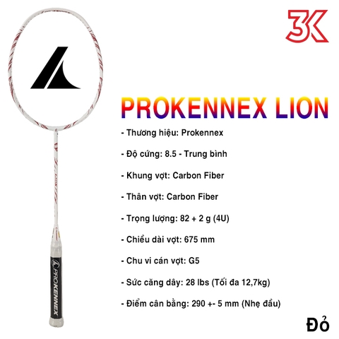 Vợt Cầu Lông Prokennex Lion 1 Khung 1 Túi  [Chính hãng][bảo hành 6T]