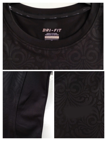 Áo thể thao nữ cổ tròn 2019 Đen