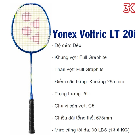 Vợt cầu lông Yonex Voltric LT 20i 5U BH 3 Tháng