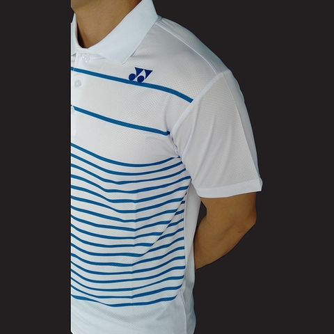 Áo cầu lông yonex cổ bẻ 2019 Nam nữ Trắng