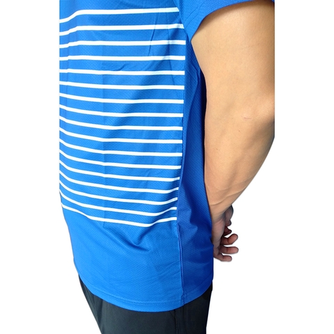 Áo cầu lông yonex cổ bẻ 2019 Nam nữ Xanh dương