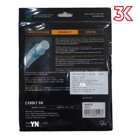 Dây Cước Căng Vợt Yonex BG EXBOLT 68 [Chính Hãng]