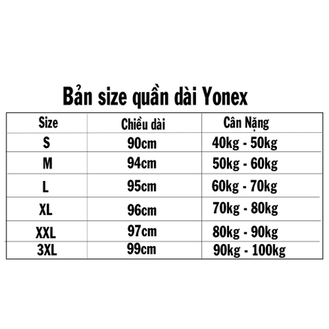 Quần dài yonex S-3XL Thun lạnh 4 chiều