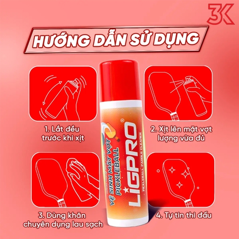Chai Xịt vệ sinh mặt vợt Pickleball Ligpro 200ml