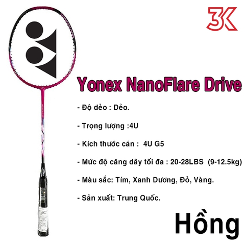 Vợt cầu lông Yonex NanoFlare Drive 1 Khung vợt 1 Túi [Chính hãng] [Ảnh thật] [BH 3 Tháng] [Có sẵn]