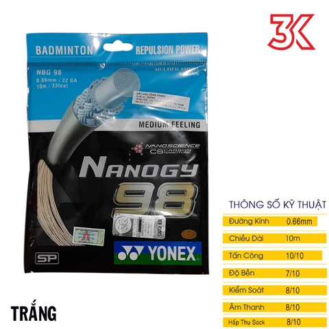 Dây cước căng vợt Yonex Nanogy BG 98 [Tặng mã 50k] [FreeShip] [Chính hãng]