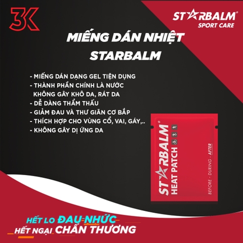 Miếng dán nhiệt Starbalm Aqua Gel Heat Patches Hộp 4 miếng [Siêu Sale] [FreeShip] [Chính hãng]