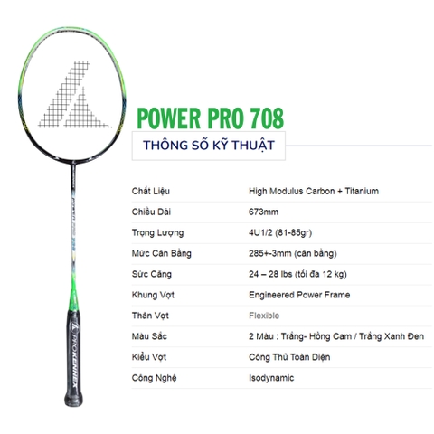 Vợt cầu lông ProKennex POWER PRO 708 4U
