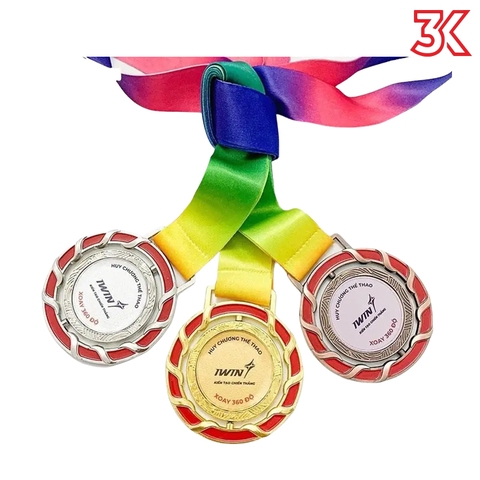 Huy chương kim loại xoay 360 độ mẫu 2024