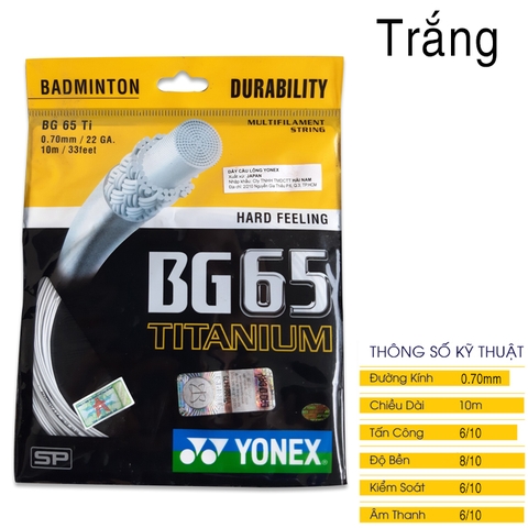 Dây đan vợt cầu lông Yonex BG65 TITANIUM 1 bộ