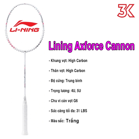 Vợt Cầu Lông Lining Axforce Cannon nội địa 1 khung vợt 1 túi [Chính hãng][bảo hành 3T]