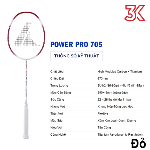 Vợt cầu lông ProKennex POWER PRO 705 1 khung 1 túi