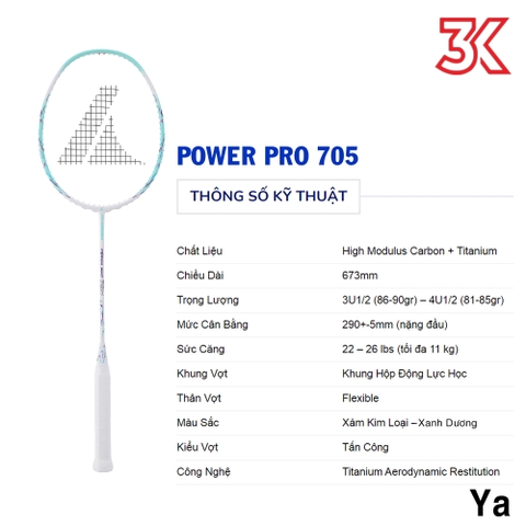 Vợt cầu lông ProKennex POWER PRO 705 1 khung 1 túi