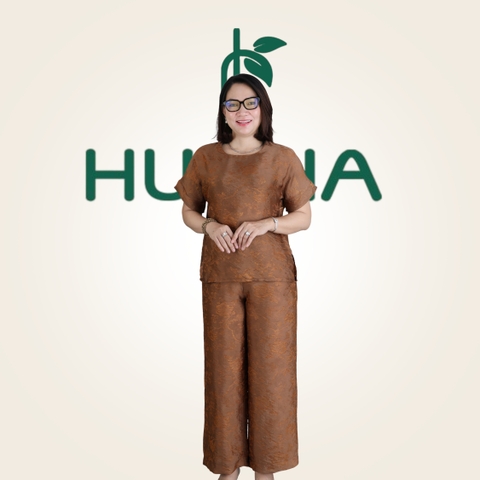 Bộ Pháp Phục Nữ Thiết Kế Vân Hoa Cao Cấp LT26 - Đồ Lam Đi Chùa Trung Niên Sang Trọng, Chất Nha Xá Mềm Mịn | HUY HÀ