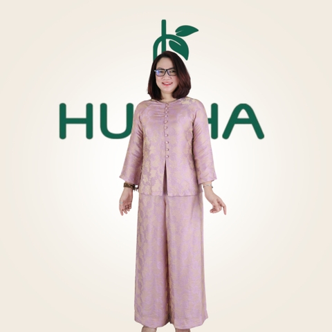 Pháp Phục Trung Niên LT30, Silk Óng Cao Cấp – Lụa In Hoa Sang Trọng Dáng Suông Quà Tặng Mẹ | HUY HÀ