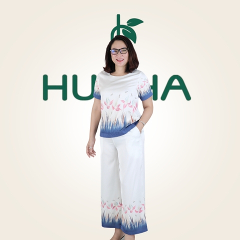(Lụa 42) Đồ Bộ Lụa Tơ Tằm Mặc Nhà Cao Cấp Dáng Suông Thanh Lịch Cho Nữ Trung Niên | HUY HÀ